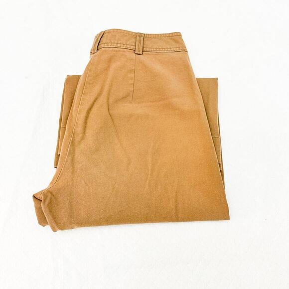 Trina Turk Cropped Khaki Wide Leg Zip Fly Denim Pants Size 2 - Picture 1 of 8